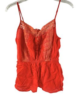 iris basic orange front lace tank top