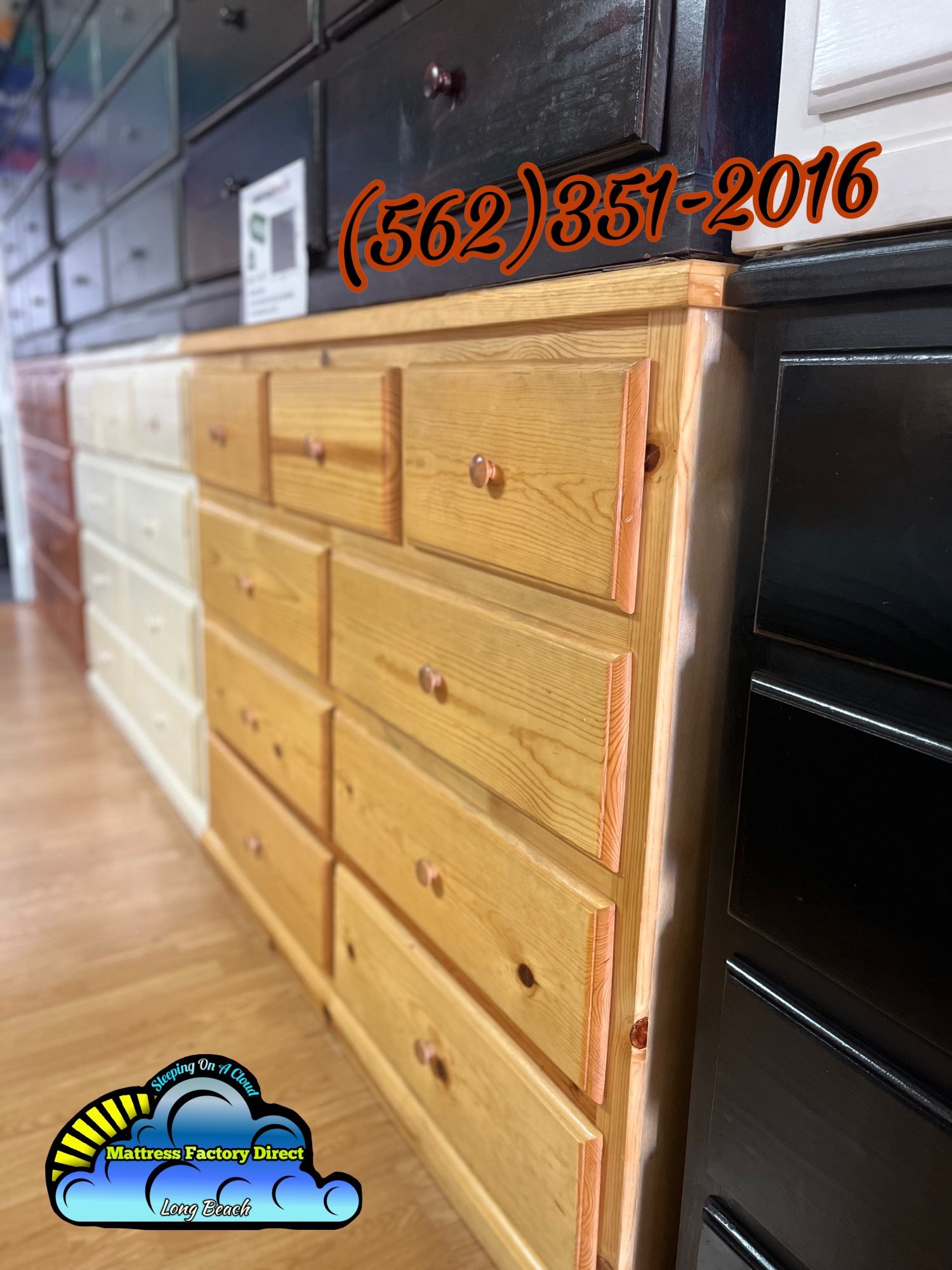 Natural Pinewood Nine Drawer Dresser Chest Cajonera Comoda Nueva