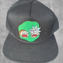 Rick and Morty Hat Snapback Bioworld 2018 Adult Swim Portal Under Visor Cap OSFM