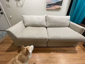 Crate & Barrel Sofa in Taft Cement