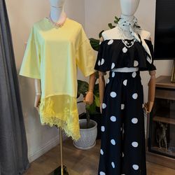 Set Blanco y negro $40 dolares .Vestido amarillo $35