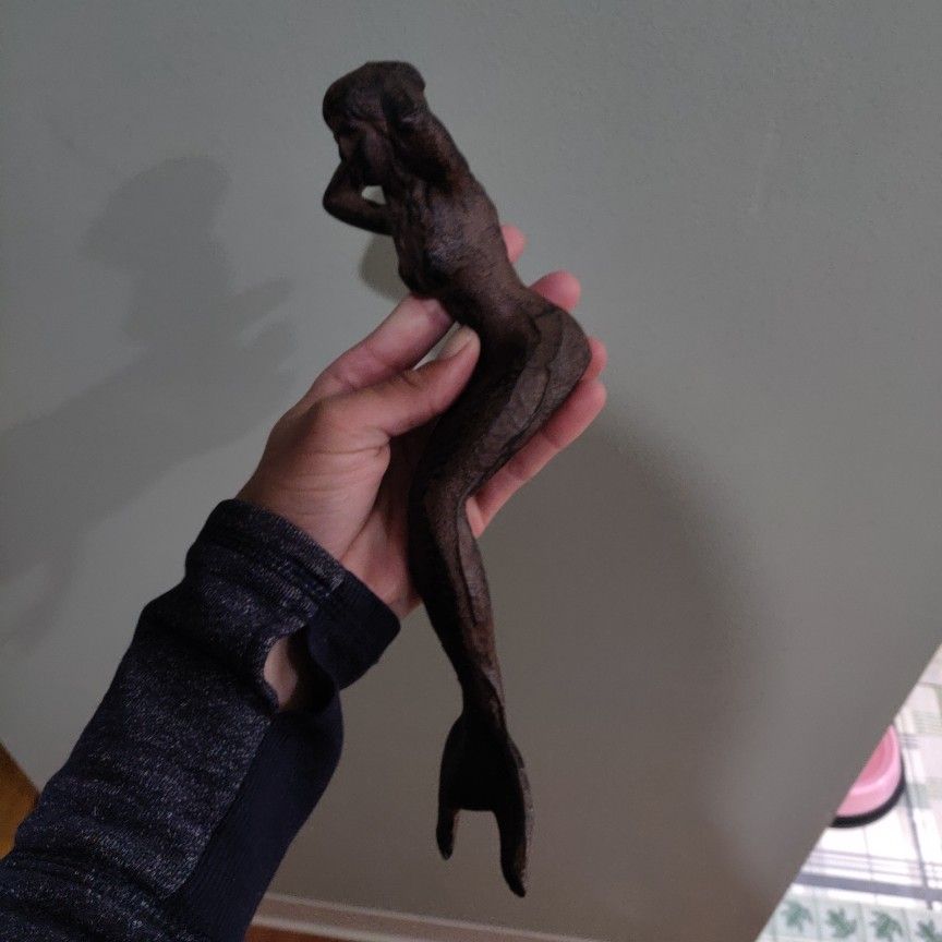 Cast Iron Sitting Mermaid