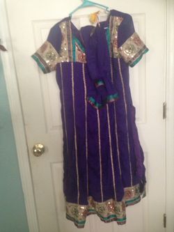 Purple large size dress