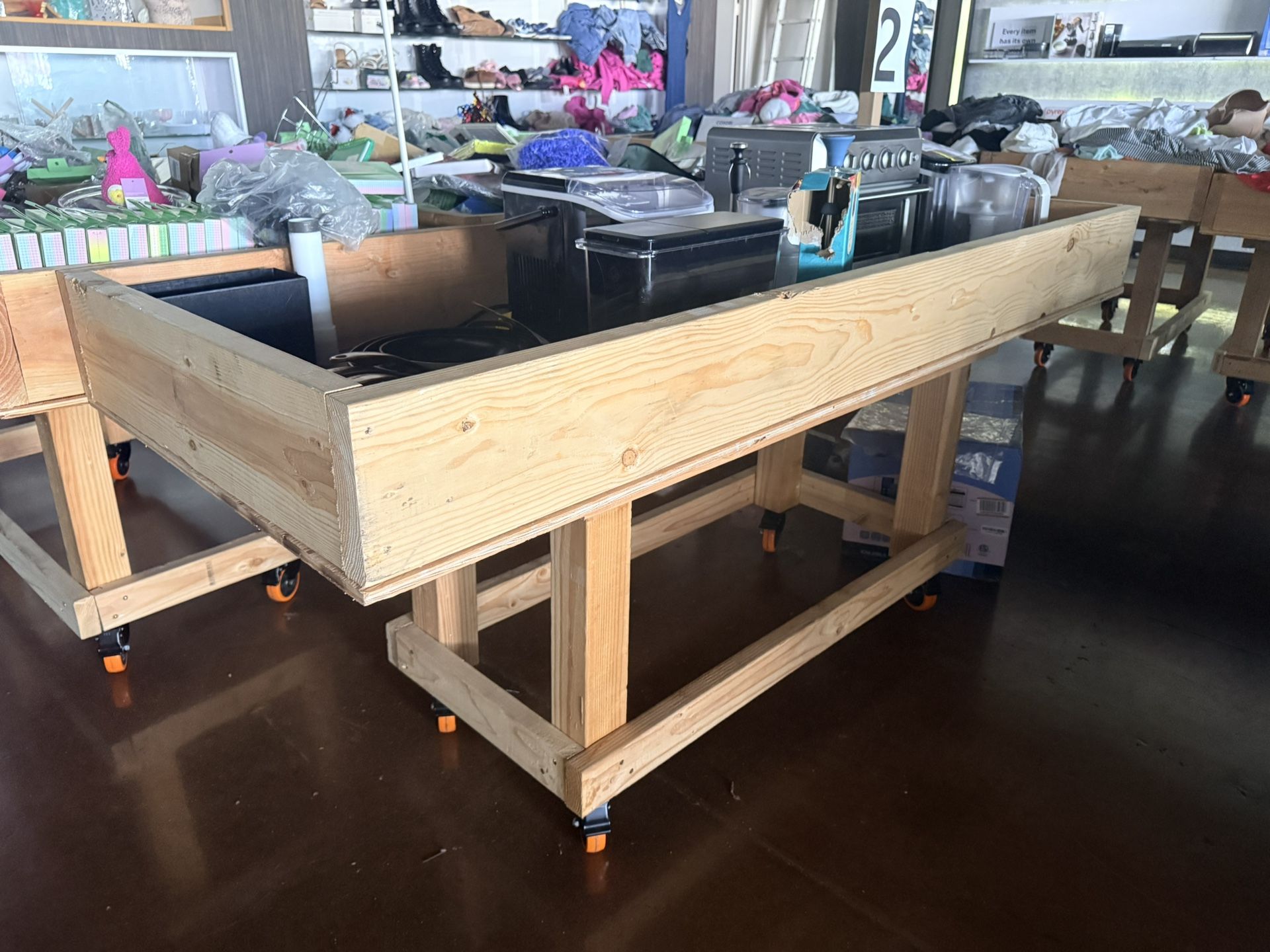 Wood Tables, Benches, Bins