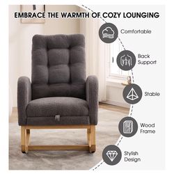 Rocking chair BRAND NEW! Grey teddy