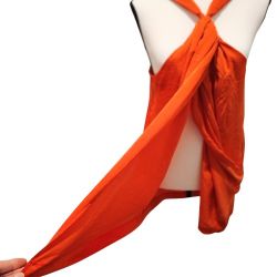 Vintage NY&CO Satin-Like Halter-Style Top w/Unique Front Knotted Neckline/Loosely-Draped Open-Front Overlaps