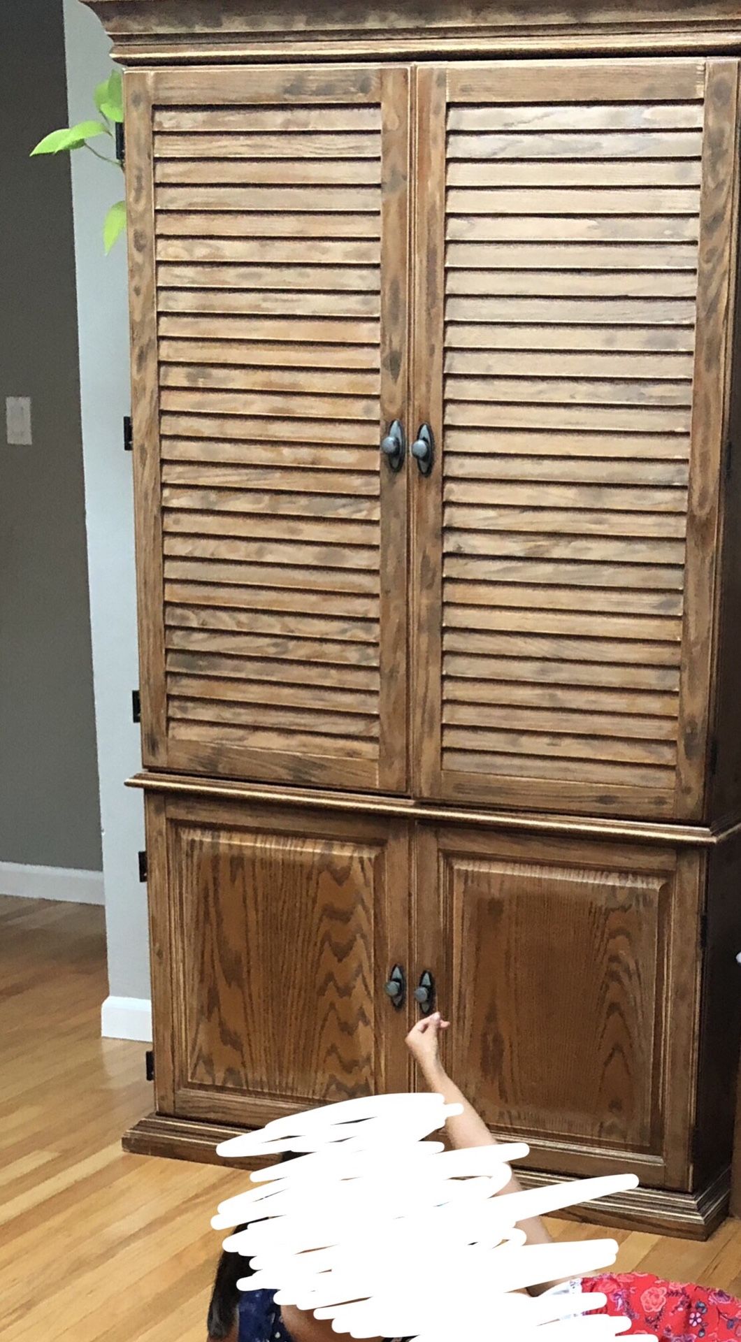 Solid Wood Computer Hutch Armoire Desk