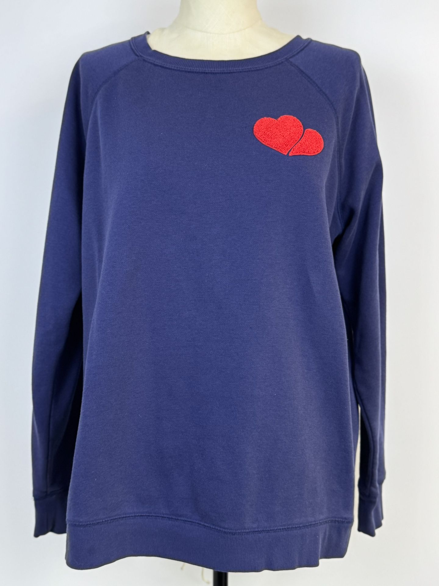 Old Navy Blue Sweatshirt with Red Heart Details