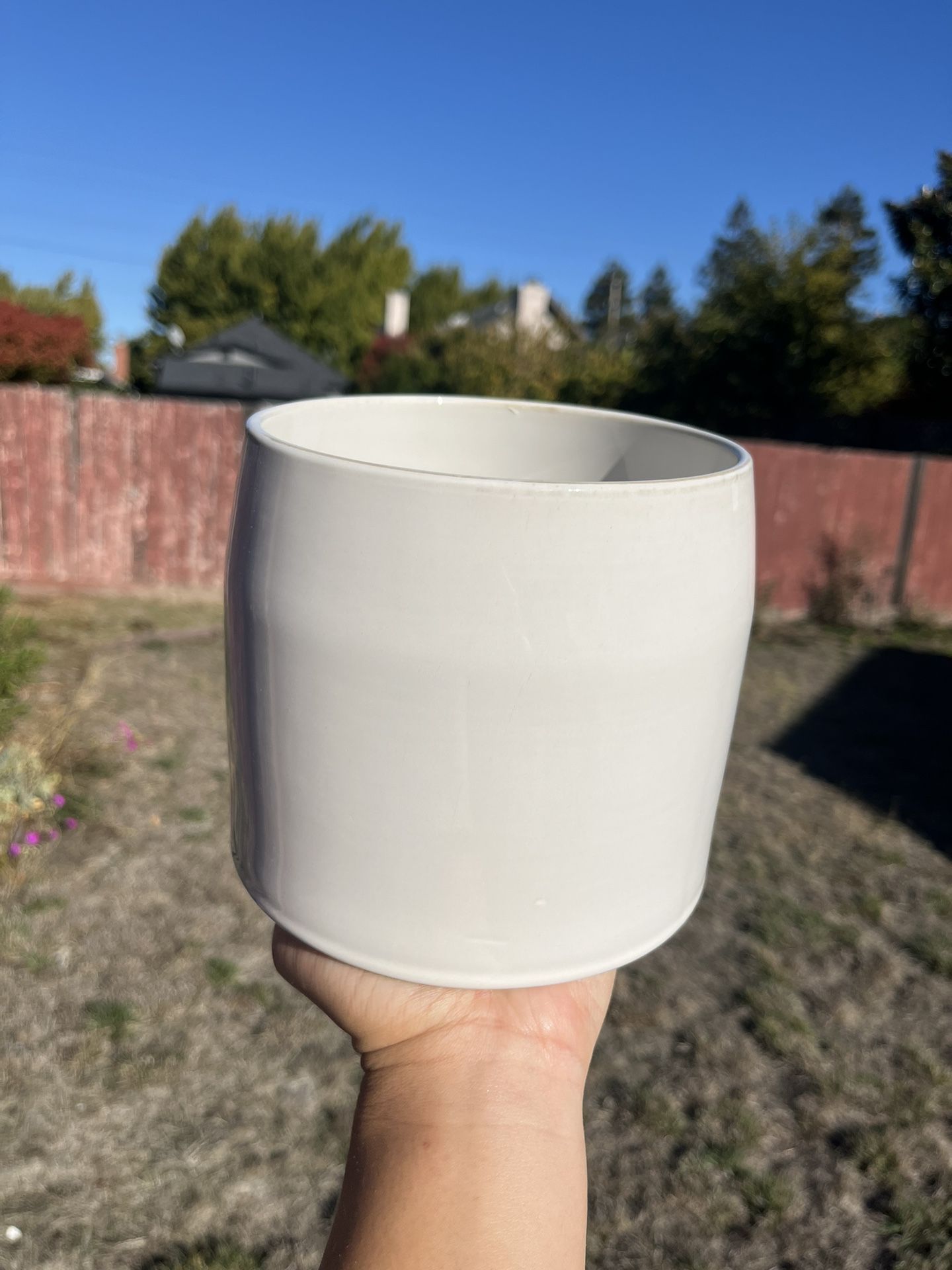White Ceramic Flower Pot Vase 