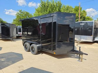 2027 New 6x12 TA Screwless Enclosed Trailer | Blackout | Spoiler Package | Barn Doors | .08 Polycor | Dexter Axle | 1242 (BLACK)