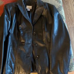 East 5th black leather jacket