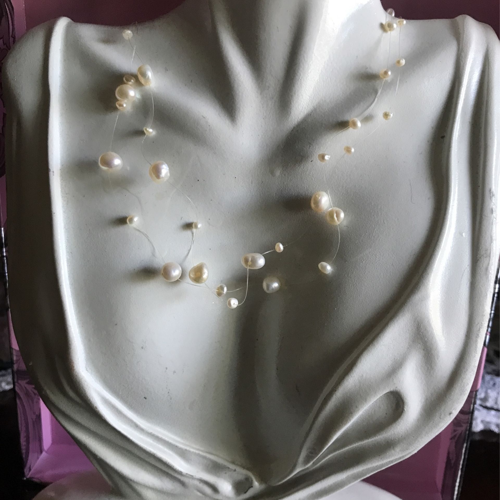 Satellite Satin Real Fresh Water Pearl Chocker Necklace 