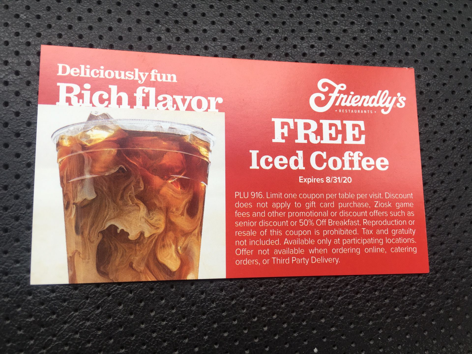 FRIENDLY’S FREE ICED COFFEE VOUCHERS - 52 COUNT