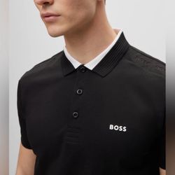 STRETCH-COTTON SLIM-FIT POLO SHIRT WITH LOGO INSERTS