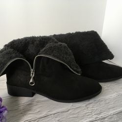 Black Suede Boots, Size 9