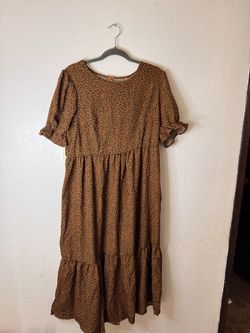 Leopard Print Tiered Midi Dress