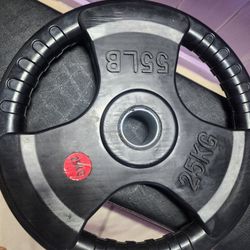 2 (One Pair Of) Barbell Weights Of 55Lbs Each