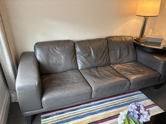 Gray Leather Couch Sofa From Macys