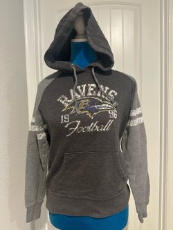 Baltimore Ravens Hoodie Women’s XL Gray Black NFL Pullover Sweatshirt