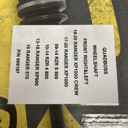 Polaris Rzr Cv Axels 