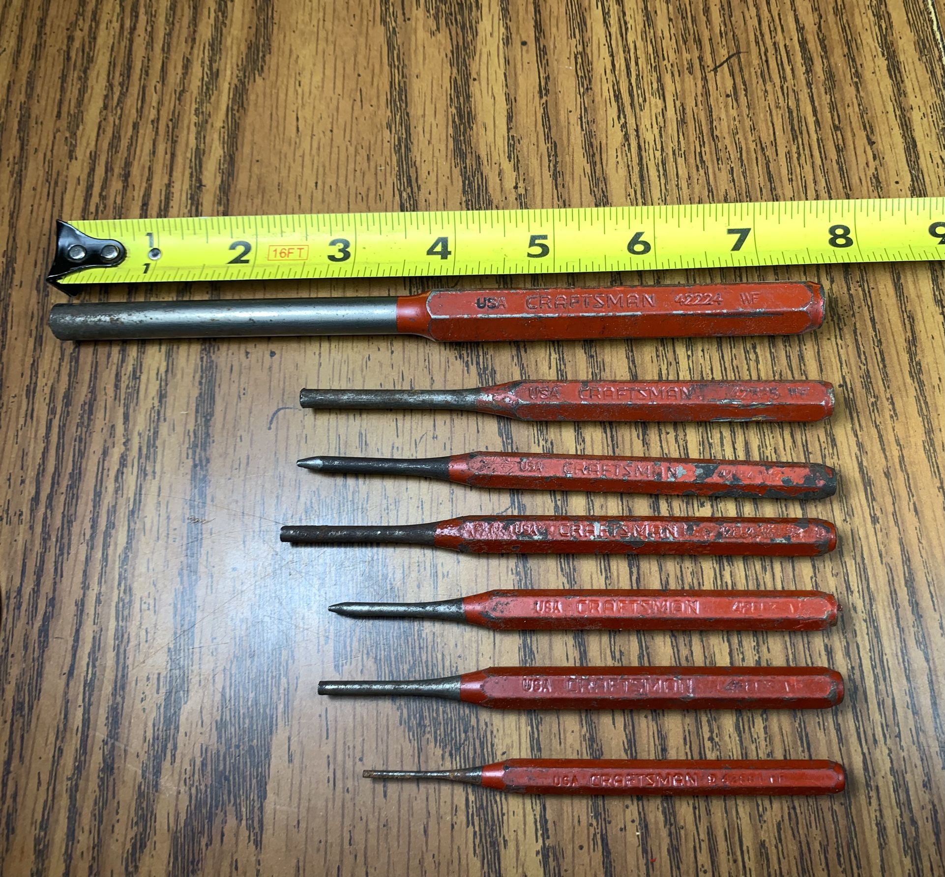 7 Pcs. Vintage Craftsman Punches Punch Set