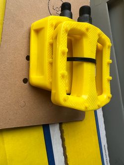 Bicycle pedals yellow