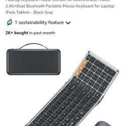 ProtoArc Foldable Keyboard and Mouse, XKM01 True Full-Size Folding Keyboard Mouse Combo for Business and Travel