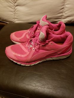 Women Pink Puma sneakers size 8.5