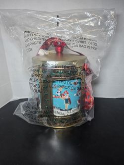 Disney Parks Christmas Holiday 2023 Gold Rotating Musical Tin Popcorn Bucket