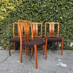Set of 4 Vintage Swedish Teak Dining Chairs by LBG