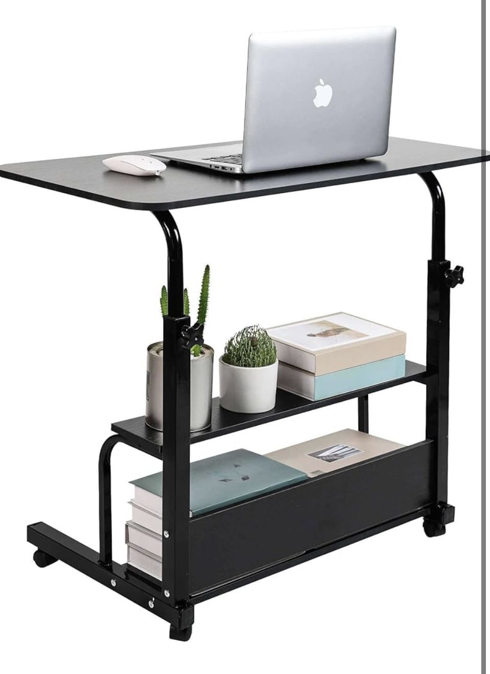 Adjustable Height Mobile Computer Desk for Small Space Rolling Writing with Wheels Corner Home Office Study Portable Bedrooms Work Desk Standing Desk 