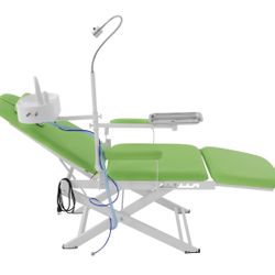Portable Foldable Dental Patient Chair, Freestanding Patient Chairs with Operating LED Lamp & Tray & Waste Basin,