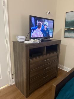 Dark Brown Wood Media Center