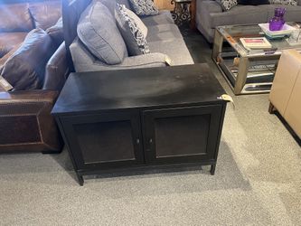 Cabinet: Black Cabinet w/ 2 Doors & a Middle Shelf Inside SKU PY28YR