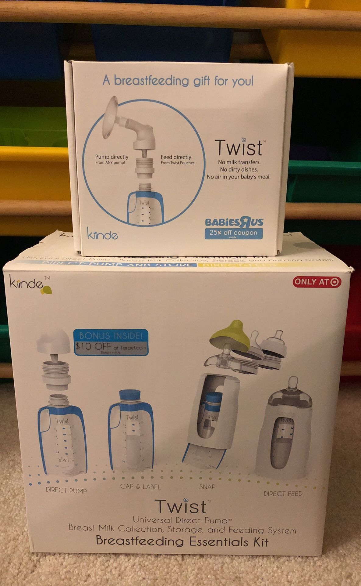 Kiinde Twist breastfeeding milk storage essential starter kit with extra