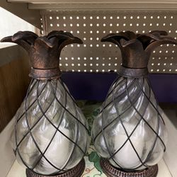 Two Hurricane Pineapple Lanterns 