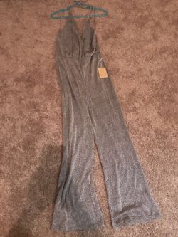 Nasty Gal Silver Open Back Jumpsuit