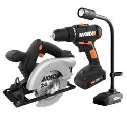 20V Combo Kit with Drill, Circular Saw and Flex Light