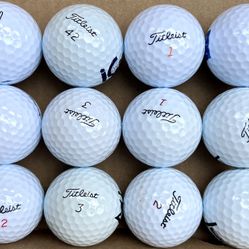 Titleist Mix Golf Balls, One Dozen, ProV1, NXT, Velocity, Tour Styles. White, Excellent Condition.