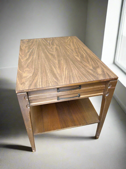 Mersman Mid Century Modern Two Tier Side Table with One Drawer