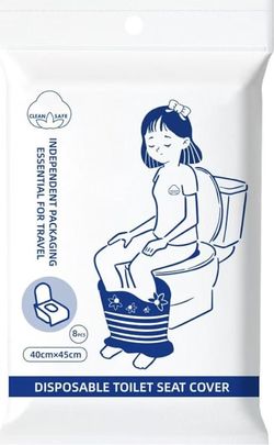 Disposable Toilet Commode Mat 100% Waterproof (8 Pack) Disposable Toilet Seat Covers for Adults and Kids Potty Training - Travel Accessories for Publi