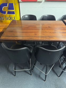 High top dining table bar table and stools.