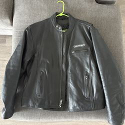 Leather motorcycle riding jacket