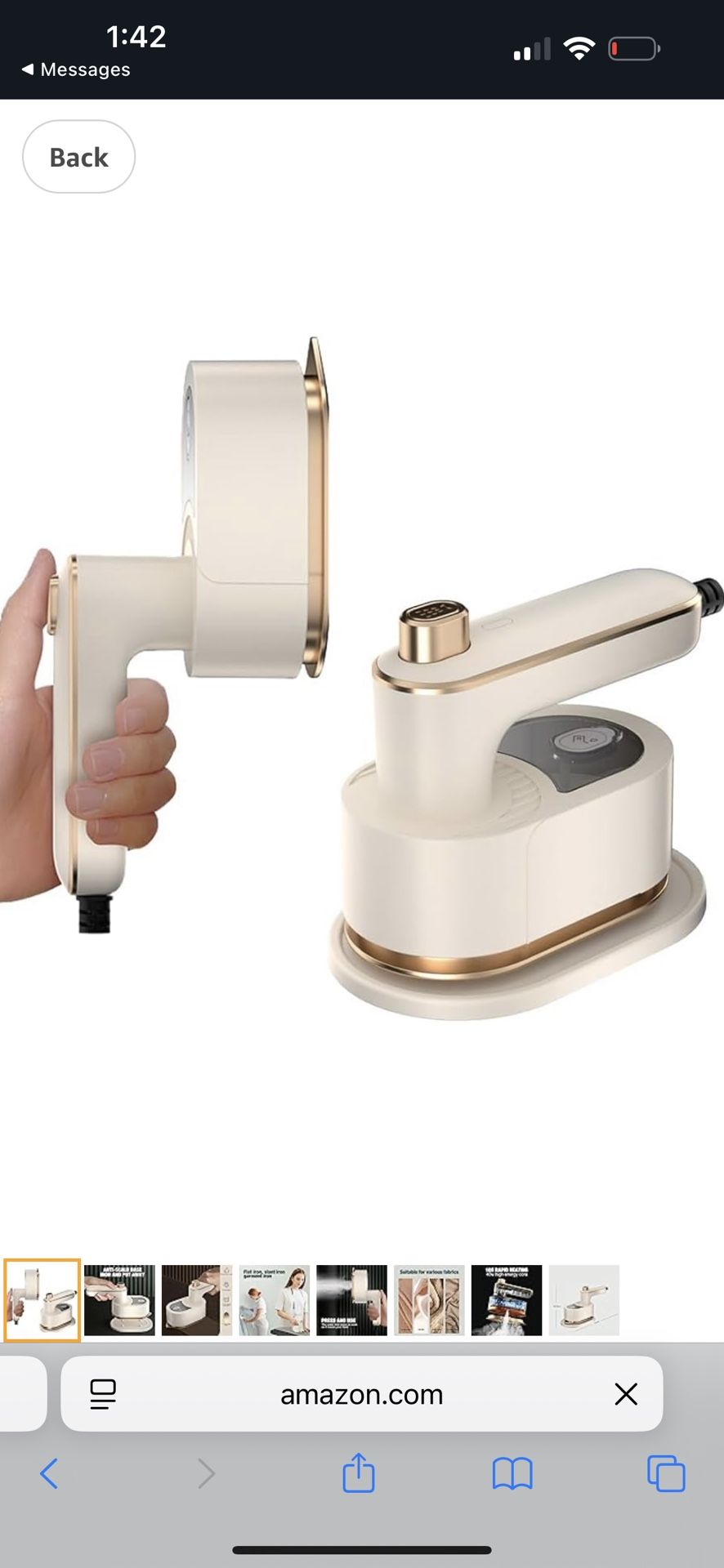 Portable Steamer For Clothes Travel Mini Steamer and Iron Fast 10s Heat-Up, Horizontal and Vertical 1200W Effortless Wrinkle Removal, Garment Steamer 