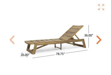 Maki Outdoor Wood and Iron Chaise Lounge Chair