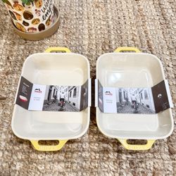 NWT STAUB France Ceramic 7.5” x 6” 1.05 Qt Rectan Gratin Dish Citron，2 pcs