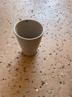 White Ceramic Ribbed planter