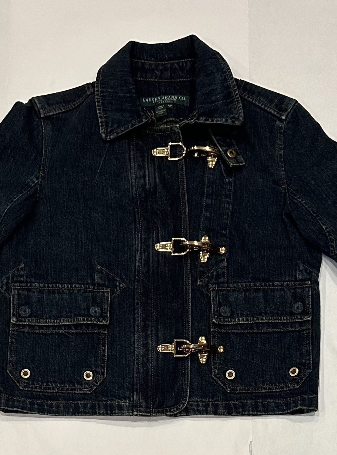 Vintage Ralph Lauren Lauren jeans Sz P/P denim jacket zipper