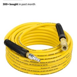 Hromee Air Compressor Hose 1/4 Inch x 50 Feet Hybrid Hose with Fittings, 1/4" Industrial Quick Coupler and Plug Kit 