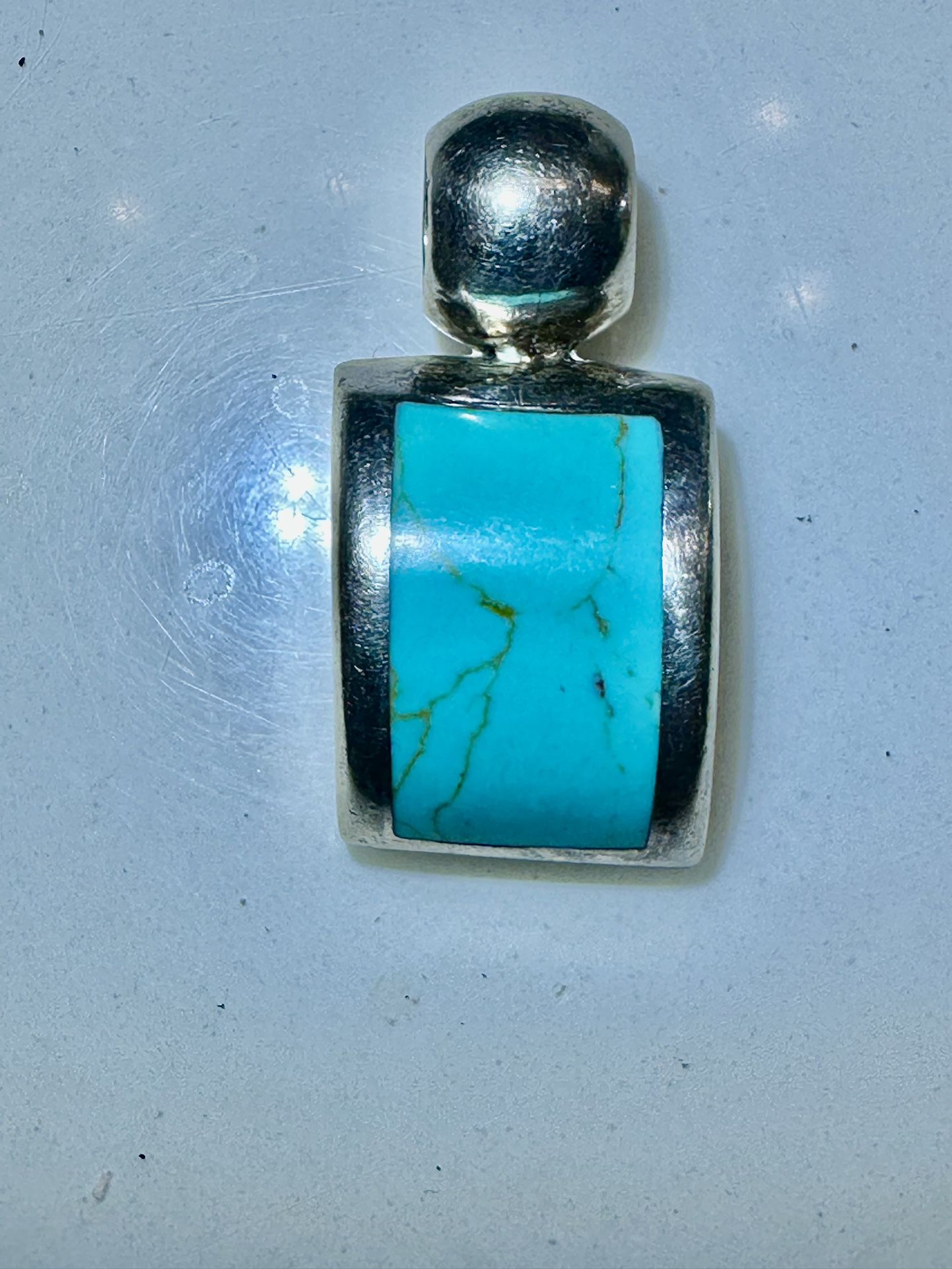 Turquoise And Sterling Pendent 
